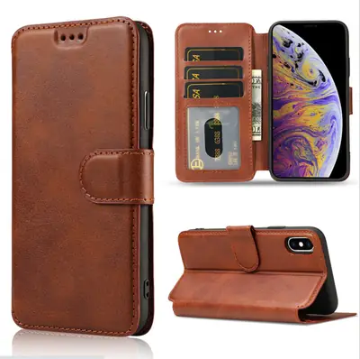Apple iPhone 15 Leather Protective Case with X Max Calf Pattern