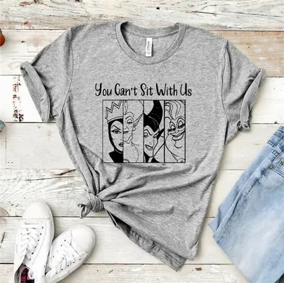Unisex Letter Print T-Shirt You Can't Sit With Us
