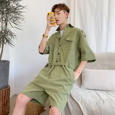 Japanese Style Black Shorts Suit for Men