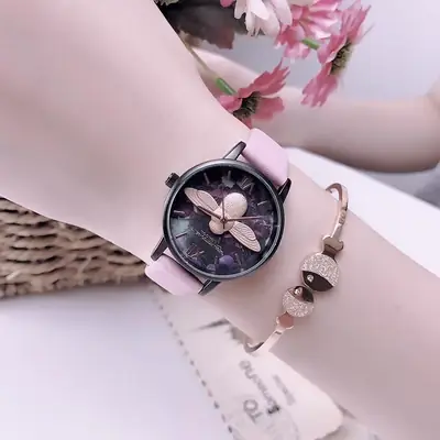 Little Bee Women's Watch Black Shell Ins Style Fashion Watch