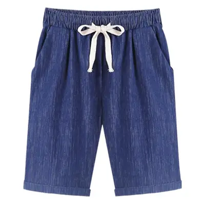Women's Pink 5/12 Shorts with Bow Drawstring