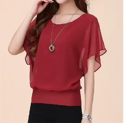 Blue Loose Fit Women's T-Shirt for Summer