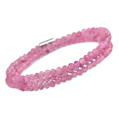 Pink Crystal Strawberry Bracelet for Women 3.5mm