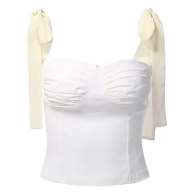 White Bow Shoulder Belt Vest for Women