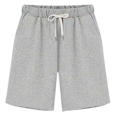 Women's Black Sweat Cotton Shorts High Waist Loose Fit