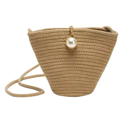 Black Woven Mini Crossbody Bag for Women