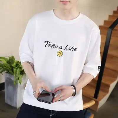 2021 Summer Men Grey T-Shirt Take a Hike Emoji