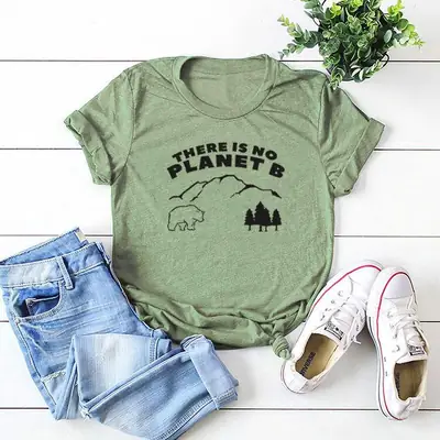 Men Women T-Shirt "No Planet B" Two Line Print
