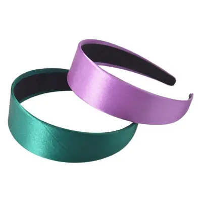 Wide Brim Satin Headband Pink Women's Face Wash