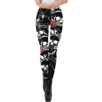 2024 Halloween 3D Skull Leggings Women Small