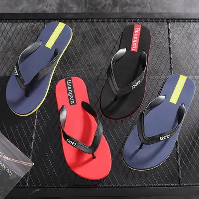 Men's Flip Flops Summer Non-slip Outdoor Sandals Flip Flops Men's Trendy Beach Shoes Men's Casual Sandals