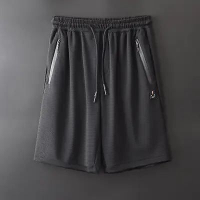Men's Black Ice Silk Casual Shorts Large