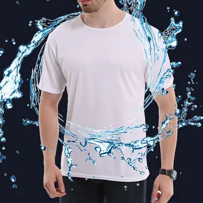2024 Men's Mesh Short T-Shirt Black Breathable Sports Wear