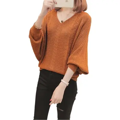 Women's Black Woolen Hollow Out Pullover Sweater