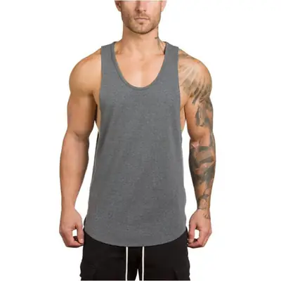 Men's Maroon Split-Loose Fitness Vest European Size