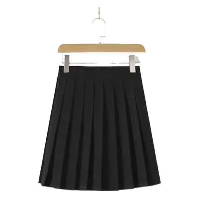 Black Fluffy Pleated Skirt for Women