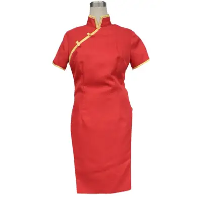 Factory Silver Soul Shenle Kung Fu Dress Red Cheongsam Black Trousers