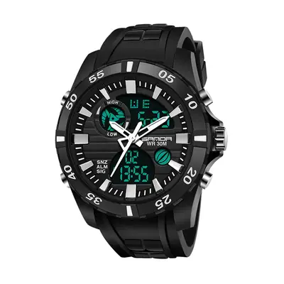 Men's Waterproof Digital Sports Watch Black Multitouch