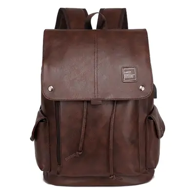 Cross-border wholesale men's business casual laptop bag backpack fashion Korean style men's PU leather backpack