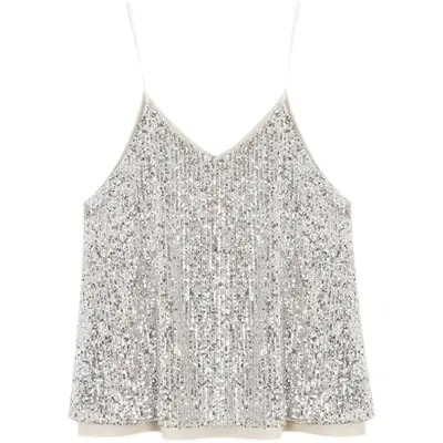 2024 New Style Sparkling Sequin Suspender Vest for Women