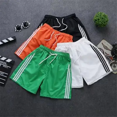 Men's Black 3-Stripes Casual Shorts Quick-Drying