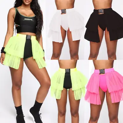 Neon Faux Fur Ponte Skirt 2021 Hot Selling