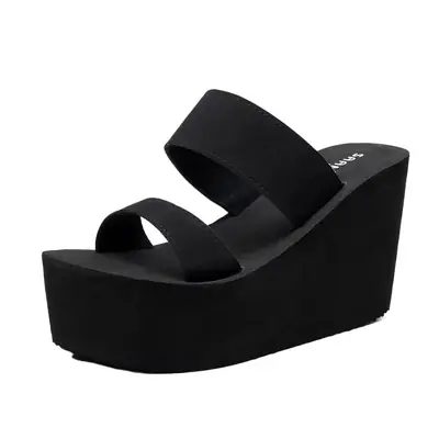Women 9cm Black Platform Sandals Summer