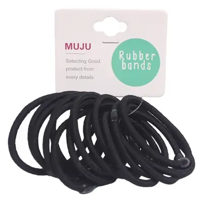 Classic Basic Black Rubber Band for Hair Ponytail & Ring