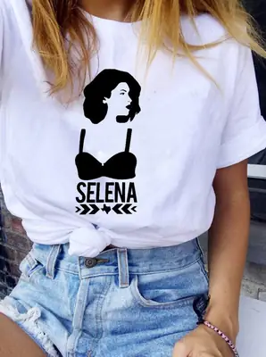 Selena Graphic T-Shirt Maroon Women Men Streetwear