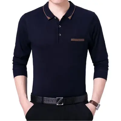 Middle-aged Men Grey Long Sleeve T-Shirt 40-60Yr