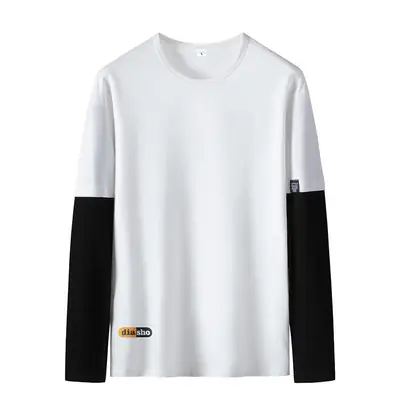 Men Black Raglan Color Block T-Shirt All Cotton