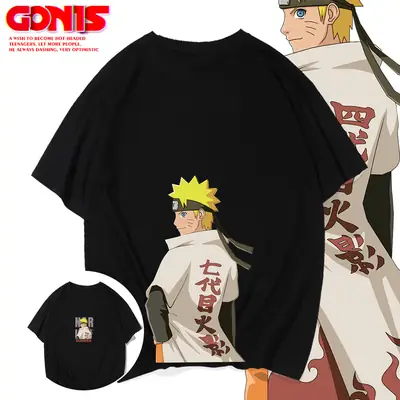Naruto Anime T-Shirt Pink Short Sleeve Teenager