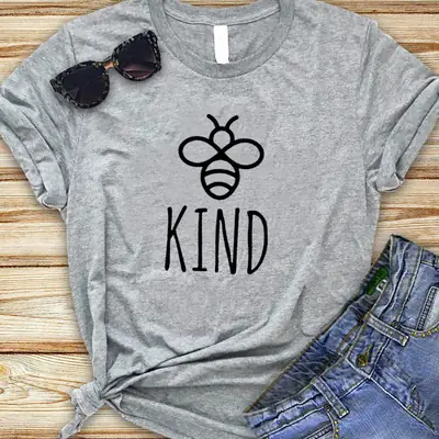 Bees & Kind Tee for Men Women White Short Sleeve
