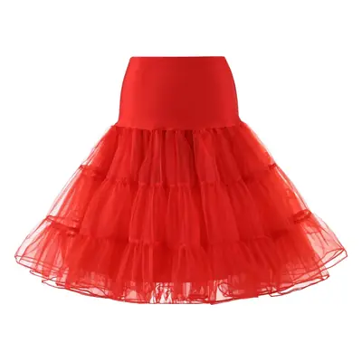 Red White Tulle Ball Skirt for Women Wedding Dress