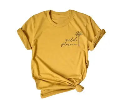 Wild Flower T-Shirt for Men Women Yellow Knot Trousers