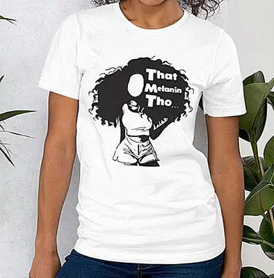 Foreign Trade T-Shirt Melanin Letters Short Sleeve