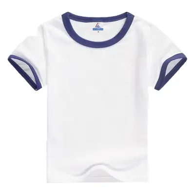 White T-Shirt with Orange Trim for Boys Junior High