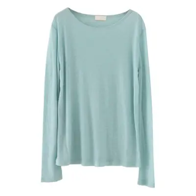 Women's Mint Green Long Sleeve Round Neck T-Shirt