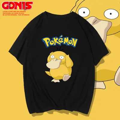 Men Women Summer T-Shirt Pikachu Japanese Cartoon Kodak Duck Loose Cotton