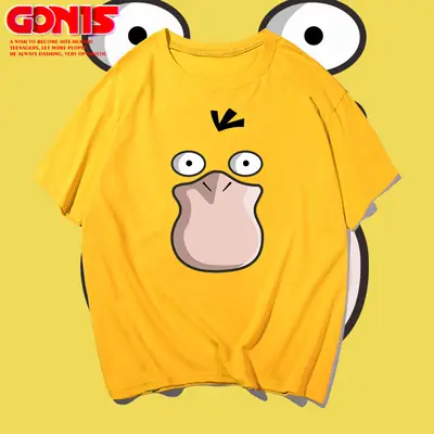 Pikachu Print Blue T-Shirt for Men Women Summer