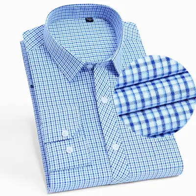 Men's Blue Striped Long Sleeve Shirt