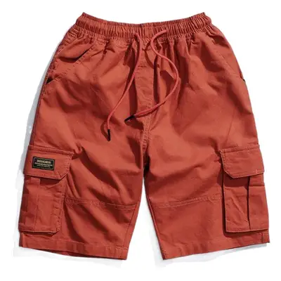 Men's Yu Wenle Pocket Hip-Hop Shorts Black Red