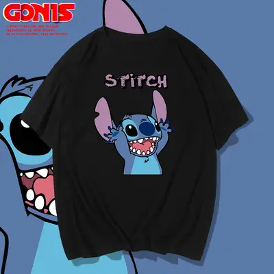 Men Summer Cartoon T-Shirt Yellow Star Trek Stitch