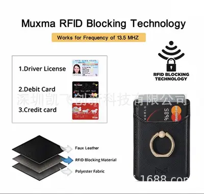 MUXMA Grey Phone Back Stick with Finger Ring