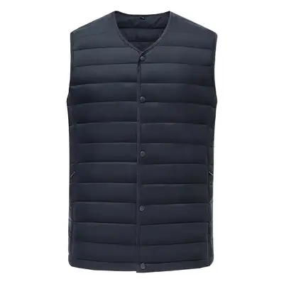 Men Sleeveless Down Cotton Vest Navy Blue Winter Innerwear