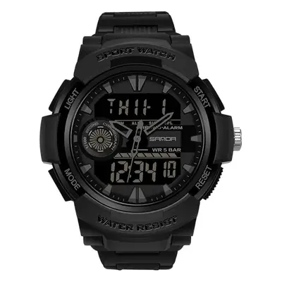 Men's Black LED Digital Watch with Water Resistance