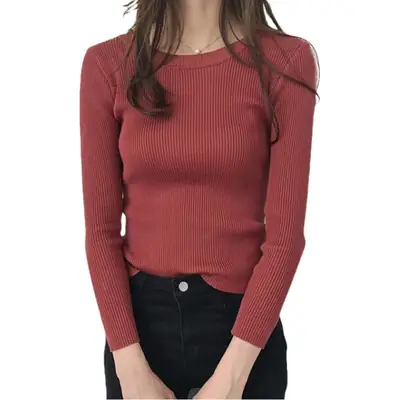 Women Korean Style Knitted Pullover Sweater Set