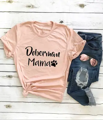 Doberman Mama T-Shirt Black Casual Wear