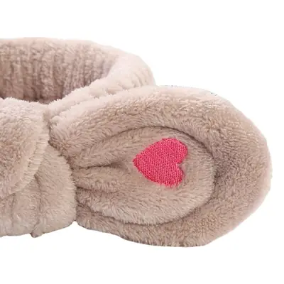 Love Bow Plush Hair Band with Heart Design