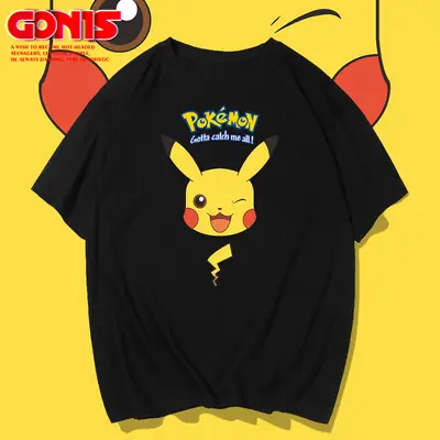 Pikachu T-Shirt Red Anime Men Women Summer
